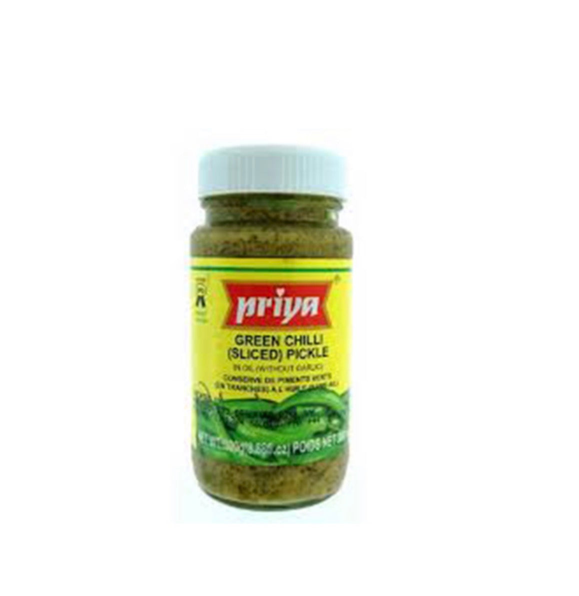Priya Green Chilli Pickle  (Without Garlic) 300g