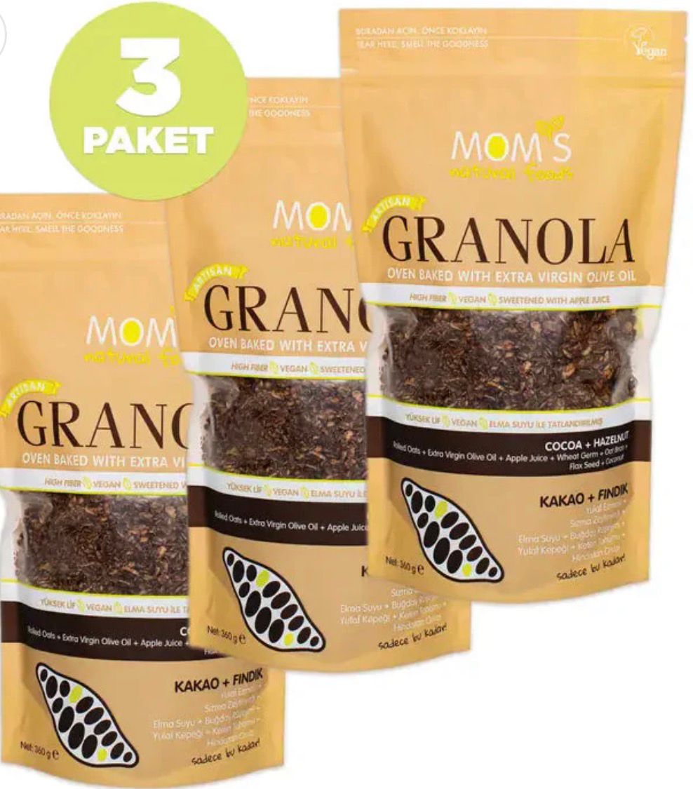 Mom's Natural Foods  3-PACK COCOA-HAZELNUT GRANOLA 360G