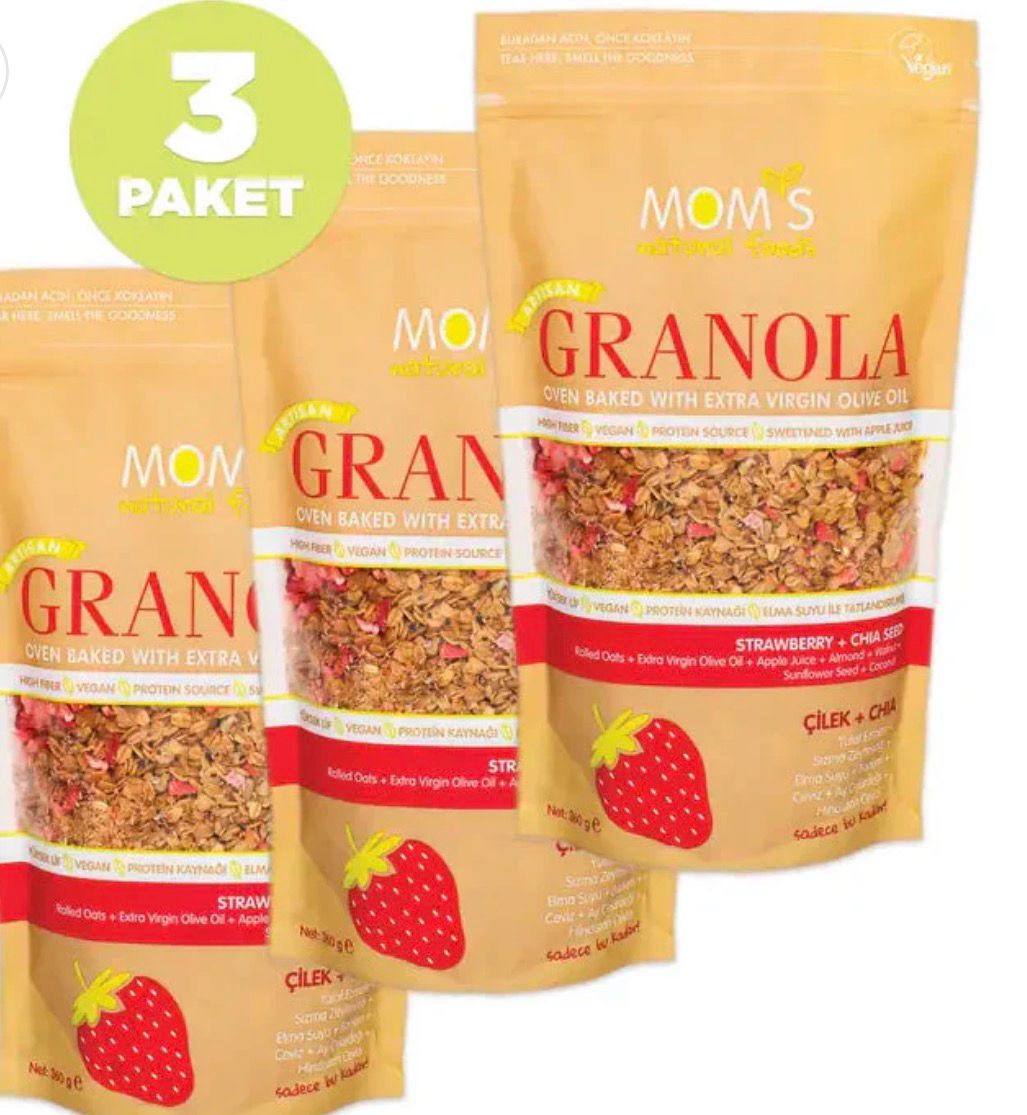 Mom's Natural Foods  3 PCS STRAWBERRY-CHIA GRANOLA 360G