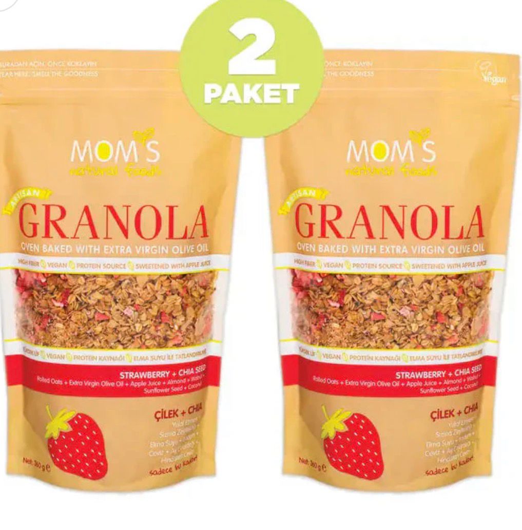 Mom's Natural Foods  2 Pcs Strawberry & Chia Granola 360G