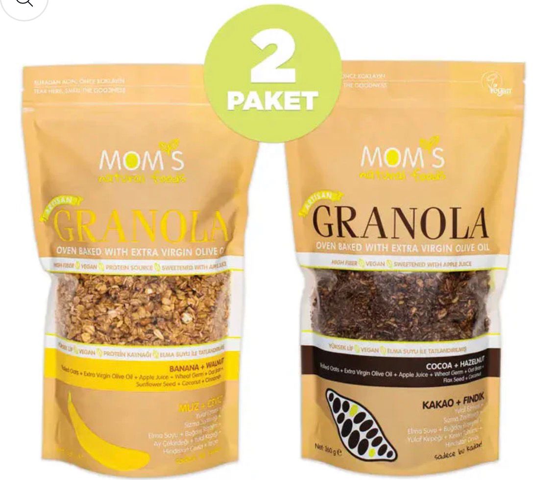 Mom's Natural Foods  2 PCS GRANOLA BANANA WALNUT 360G - PEANUTS 360G