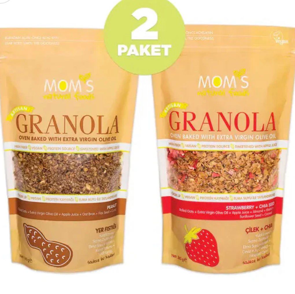 Mom's Natural Foods  2 PCS GRANOLA STRAWBERRY CHIA 360 G - COCOA HAZELNUT 360 G