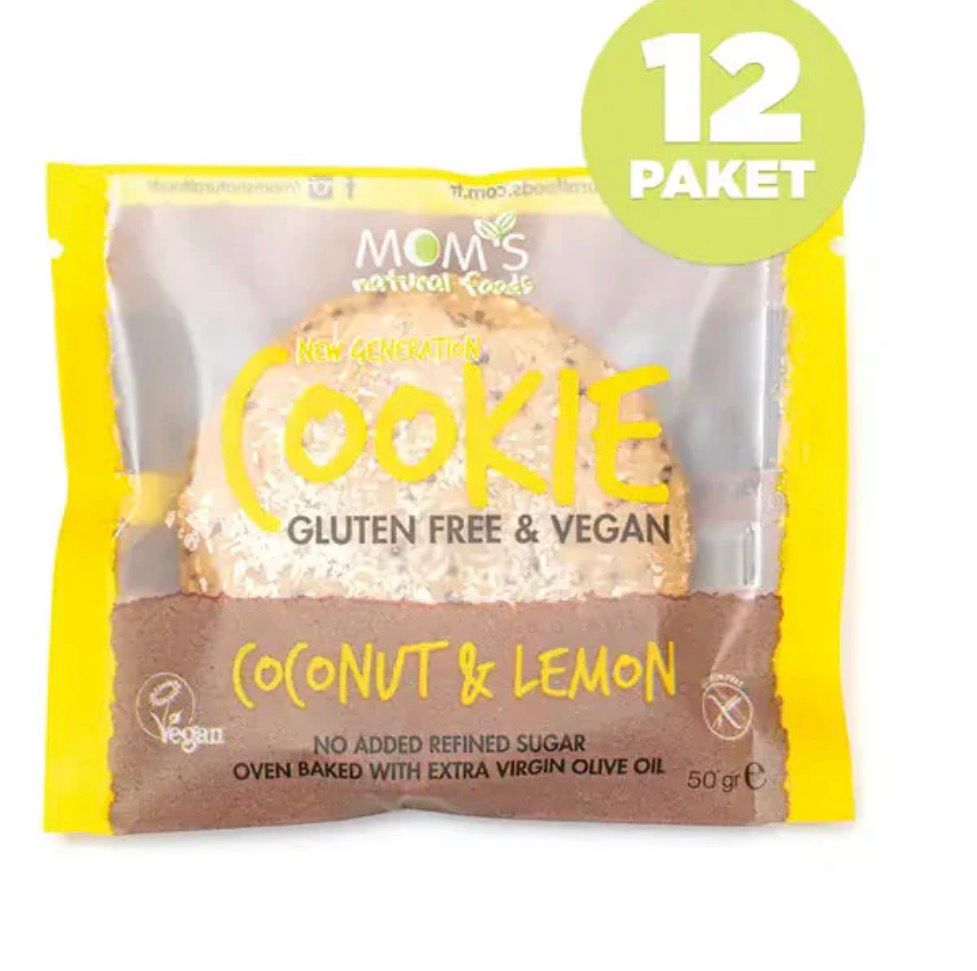 Mom's Natural Foods  12 Gluten Free LEMON & COCONUT Cookies