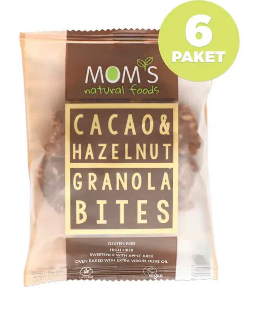 Mom's Natural Foods  6 Piece Cocoa & HAZELNUT Granola BITES