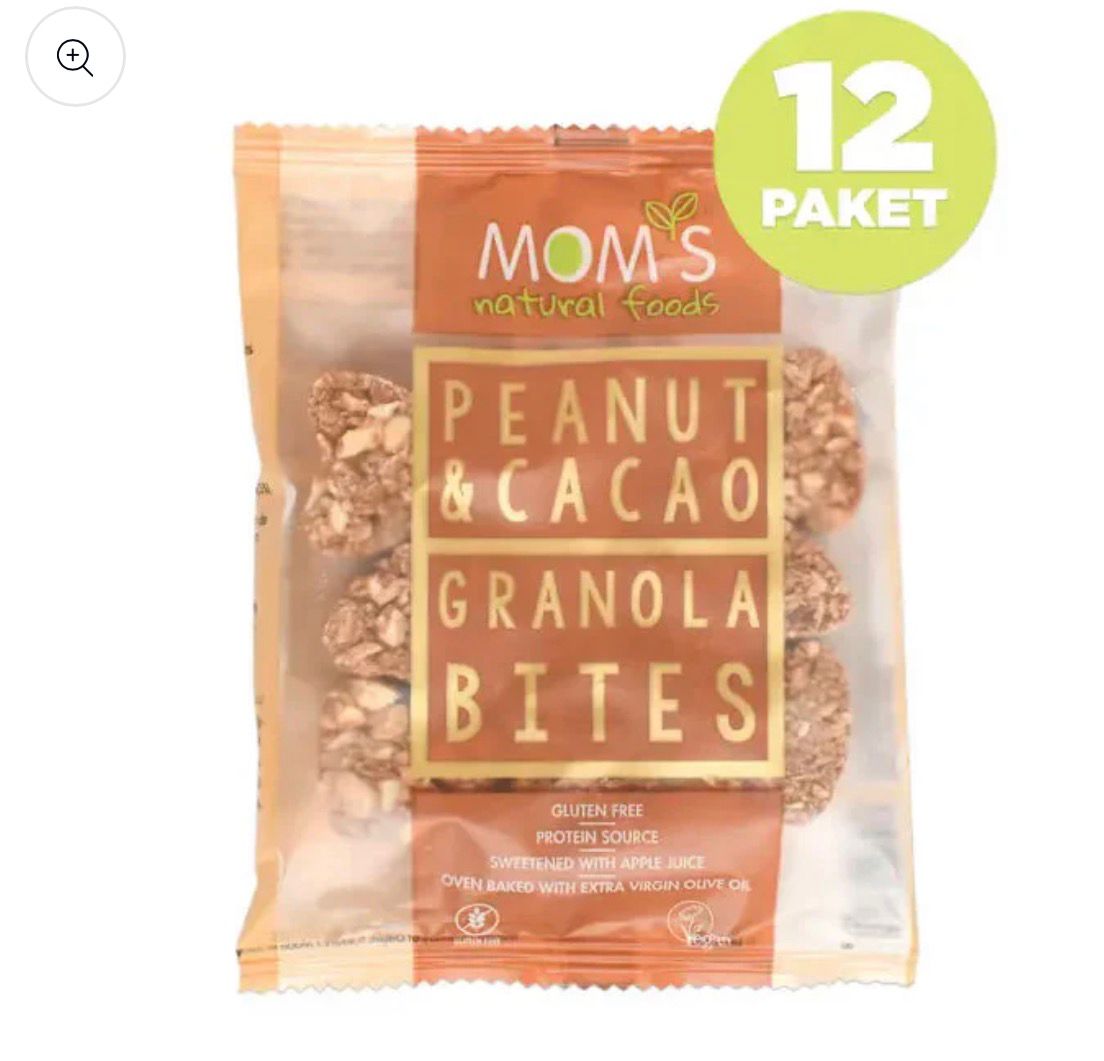 Mom's Natural Foods  6 Pieces of Gluten Free PEANUTS & Cocoa BITES