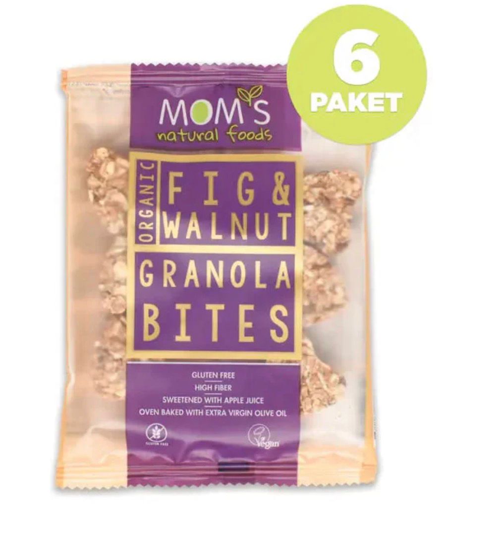 Mom's Natural Foods  6 Pack Gluten Free Fig-Walnut Granola BITES