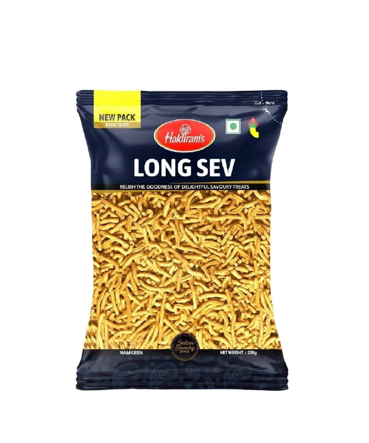 Haldiram's  Long Sev (Spicy Chickpea Flour Snack) 200g