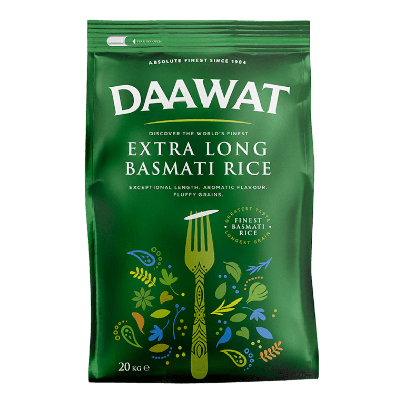 Daawat Green Basmati Extra Long Rice 20 kg